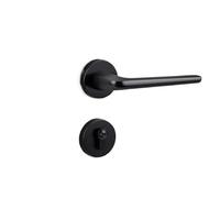 Serratura magnetica for camera da letto interna in lega di zinco nera, serratura magnetica divisa for porta in legno silenziosa, maniglia for porta(Matte black magnetic)