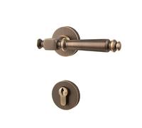 Serratura magnetica for porta interna in ottone Serratura for porta americana Split Room Maniglia for porta in ottone massiccio Porta in legno massiccio(Bronze)