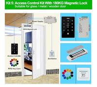 Serratura Magnetica, Kit di controllo accessi esterno Set tastiera RFID impermeabile 125KHz 13.56MHz NFC 180KG serratura magnetica elettrica serrature di sciopero(Kit5 (180KG Lock))
