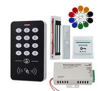Serratura magnetica per porta Kit di controllo accessi porta mani OBO Alimentatore tastiera RFID Alimentatore elettrico 180KG Serratura magnetica Serrature for porte for la casa(Kit2)