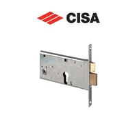 CISA 144361900, Serratura da Infilare a Cilindro Europeo per Fasce, Entrata 90, Altezza Scatola 77, Catenaccio e Scrocco, Richiamo Diretto dello Scrocco con Maniglia