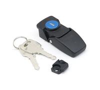 Serratura meccanica con fibbia per scatola di distribuzione, serratura per porta dell'armadio, serratura quadrata piccola nascosta, doppia chiave, 1 pezzo (Black with key)