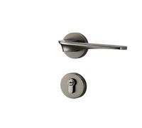 Serratura meccanica for porta in lega di zinco nera for uso domestico, serratura magnetica silenziosa for camera da letto, ferramenta for mobili(Gray steel 5845 silent)