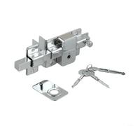 Serratura meccanica per recinzioni e porte da giardino, antifurto, con chiave a croce, adatta per porte a battente in ferro e legno (2009CR - sinistra)