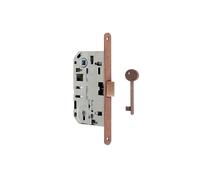 Serratura medium a foro chiave con frontale 18 mm Bronzato