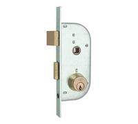 Serratura MG 147.32.4 per cancelli cil. tondo fisso scrocco+catenaccio ottone