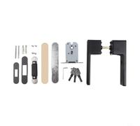Serratura minimalista silenziosa, in lega di zinco, chiusura integrata per camera da letto e porte interne, meccanismo di ingresso senza chiave, set di hardware moderno (nero)