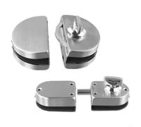 Serratura moderna per porta in vetro e acciaio inox, design push-pull con bullone di messa a terra per bagno doccia