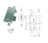 Serratura Multipunto Doppia Mappa 2 Mandate Catenaccio+Scrocco 580 mm.50 (00580 00 50 3C 00) - SAB