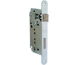 Serratura patent con bordo tondo E40 interasse 90 frontale 22 Cromo satinato