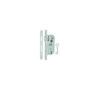 Serratura Patent da incasso 70mm x 40mm, reversibile, piastra tonda, richiamo 1/2 giro 1 chiave, cromo opaco - THIRARD