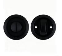 Serratura per bagno, elegante maniglia scorrevole a tasca piatta, facile da installare, serratura a tre poli in zinco solido (nero)