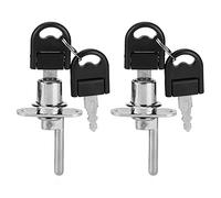 Serratura per cassetti, 2 serrature per schedari in lega di zinco con due chiavi e altri accessori per guardaroba, mobili, armadietti, vetrine, scrivanie da ufficio (Chiusura singola argento da 16 mm)