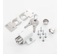 Serratura per finestra scorrevole in lega di alluminio con 2 chiavi, adatta per la maggior parte delle porte scorrevoli e battenti (bianco)