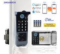 Serratura per impronte digitali impermeabile Tuya Wifi telecomando Bluetooth TTLock App Card codice digitale Keyless Electronic Smart Door Lock A-1
