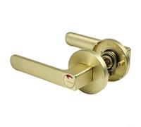 Serratura per la privacy del bagno con indicatore rosso verde, set di pomelli per porte interne in lega di zinco, per porte da 35-50 mm, maniglia solida con segno di occupazione, finitura grigio oro