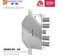 Serratura Per Porta blindata DOM CR 2155PEN Mano DX SX 130x164mm Interasse 28mm