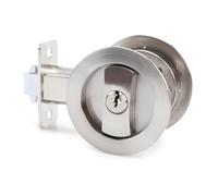 Serratura per porta con chiavi, ingresso contemporaneo, rotonda, scorrevole, per serratura per porta da fienile con spessore di 35-55 mm