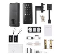 Serratura per porta con impronta digitale intelligente, serratura elettronica con accesso senza chiave, set di maniglie, tastiera, controllo APP, serratura di sicurezza BT per
