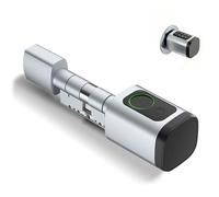 Serratura per porta con impronte digitali, 5 en 1, con codice numerico, chiave RFID APP, apriporta elettronica, cilindro di chiusura regolabile, 60-90 mm
