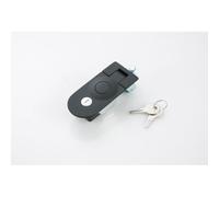 Serratura per porta con pulsante, in lega di zinco, per cassette degli attrezzi, cassetti, cassette postali, montaggio superficiale nero opaco per pannelli da 1-5 mm