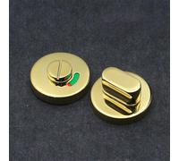 Serratura per porta del bagno, con indicatore di sblocco e rotazione, 53 mm, in acciaio inox, colore oro