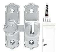 Serratura per porta del bagno, sicurezza della privacy, in metallo | Serratura di sicurezza per la privacy, senza fori, per bagno, camera da letto, balcone, cortile, fienile, appartamento