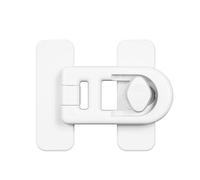 Serratura per porta del congelatore, chiusura di sicurezza per bambini, materiale ABS resistente, facile installazione senza trapano, uso domestico a prova di bambino, 7,2 x 5,8 cm, bianco, 1 pezzo