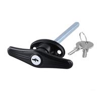Serratura per porta del garage con maniglia a T in lega di zinco con design impermeabile a barra corta, compatibile con telai, industriali, rimorchi e applicazioni camper (nero)