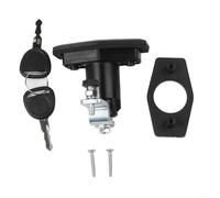 Serratura per porta del vano di roulotte e camper con 2 chiavi, design a pulsante, struttura in nylon nero e lega di zinco, adatta per camper e rimorchi spessi 27-50 mm,