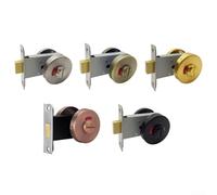 Serratura per porta del WC in acciaio inossidabile 304 con cartello di occupazione integrato che mostra lo stato vacante o occupato per un uso efficace (nero e nero)