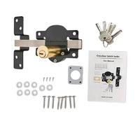 Serratura Per Porta Fienile | Serratura Doppia Lato Per Cancello In Legno - Scorrevole 5 Chiavi Per Interno Esterno Capanno Casa Giardino Rimessa Bagno Camera Armario