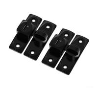 Serratura per porta in alluminio, 2 pezzi, con rotazione a 360 gradi, anti leva, chiavistello di sicurezza per porte scorrevoli di bagno e guardaroba, con perno di posizionamento (nero)