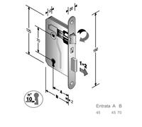 Serratura per Porta in Legno Interna Ingresso Bonaiti Patent Tondo da Infilare
