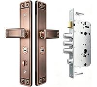 Serratura per Porta In Stile Retrò, Serratura di Sicurezza in Bronzo Anticato, Set Universale di Serrature per Porte di Ville(B+inside open)
