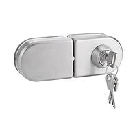 Serratura per Porta in Vetro con 3 Chiavi, Serrature per Porta in Vetro Senza Telaio Serratura per Porta in Vetro in Acciaio Inossidabile Adatta per Porte in Vetro a Battente