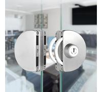 Serratura per porta in vetro in acciaio inox con doppi bulloni e 3 chiavi, senza fori, installazione scorrevole o basculante, per porte in vetro temperato senza cornice da 8-12 mm in case o