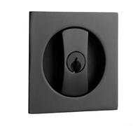 Serratura per porta scorrevole a filo con chiave per porte quadrate a tasca, adatta per porte del bagno e in legno, costruita con lega di zinco per un meccanismo di bloccaggio sicuro (nero)