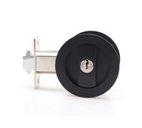 Serratura per porta scorrevole a scomparsa, nera, tasca rotonda per la privacy