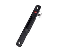 Serratura per porta scorrevole con gancio laterale singolo e striscia in acciaio inox per porte scorrevoli in vetro, progettata per la sicurezza della maniglia della porta scorrevole (nero)