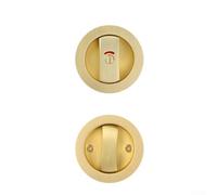 Serratura per porta scorrevole con un singolo gancio e design rotondo, che offre indicatore rosso verde per lo stato di sicurezza della porta del bagno (oro)