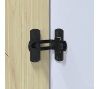 Serratura per porta scorrevole in acciaio inox, 48 x 35 mm, per porte in stile americano, resistente, con fibbia per porta, colore argento