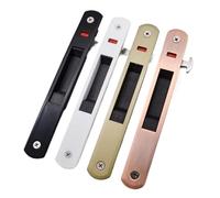 Serratura per porta scorrevole in lega di alluminio, con gancio automatico push-pull per cancello singolo, colore bronzo, 1 pezzo (nero)