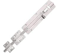 Serratura per porta scorrevole, serratura a catena, set di 4 chiavistelli cilindrici, serratura scorrevole in acciaio inossidabile spessa per porta, finitura spazzolata con viti (10 inches)