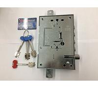 SERRATURA PER PORTE BLINDATA SECUREMME DOPPIA MAPPA SERIE 25 CUORE SECURMAP ANTIMANIPOLAZIONE ENTRATA CHIAVE E MANIGLIA 63mm DESTRA A SPINGERE INTERASSE 28mm