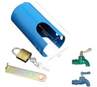Serratura per rubinetto in ferro, confezione da 1, copertura per rubinetto dell'acqua esterna, scatola di sicurezza antifurto, meccanismo di blocco centrale, misura standard per giardino e cortile (B)