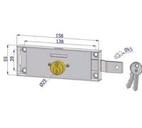 Serratura per Serranda Laterale Cilindro Fisso Tondo Dx 2 Pezzi