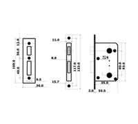 Serratura per WC e cabine Destra Esterna, Sinistra Interna - 1 PZ Osculati - 3