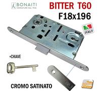SERRATURA PORTA BONAITI B-BITTER FRONTALE 18X196 E50 I90 CHIAVE PATENT T60