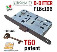 SERRATURA PORTA BONAITI B-BITTER FRONTALE 18X196 E50 I90 CHIAVE PATENT T60